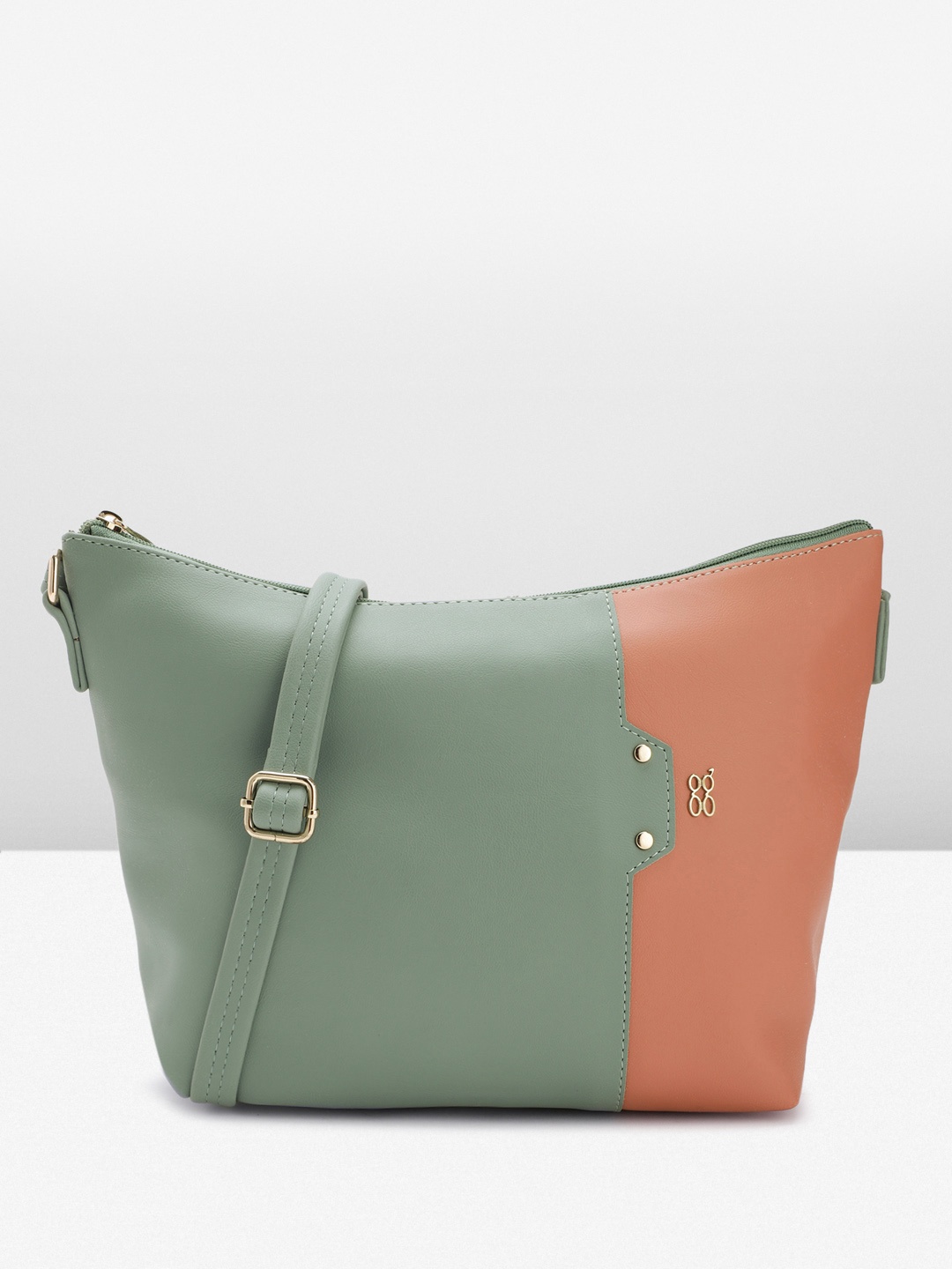 

Baggit Women Colourblocked Sling Bag, Sea green