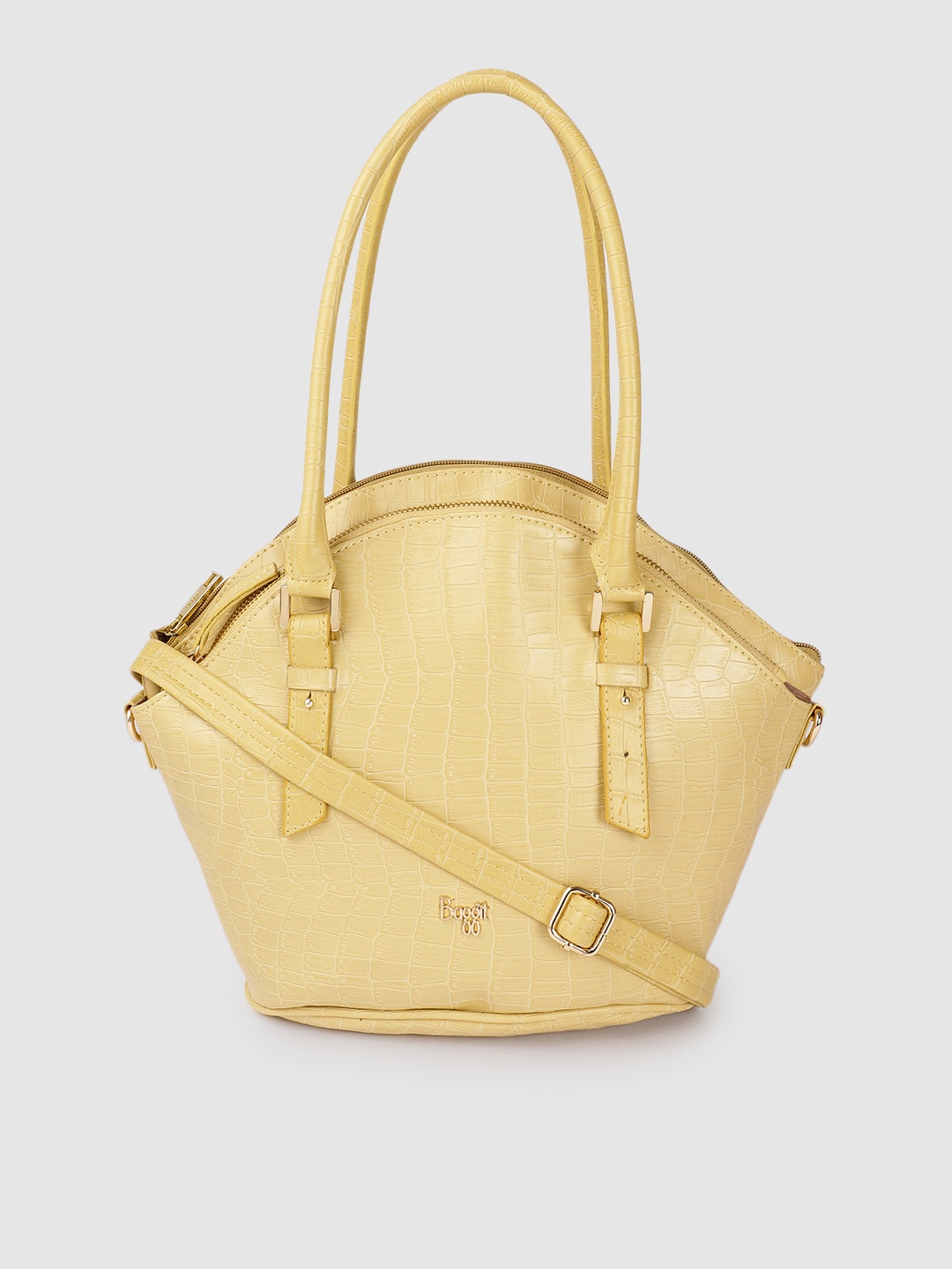 

Baggit Yellow Textured Shoulder Bag