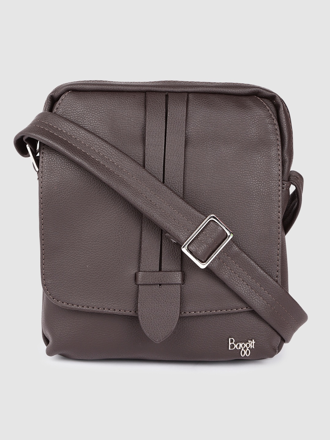 

Baggit Men Brown Solid Structured Sling Bag