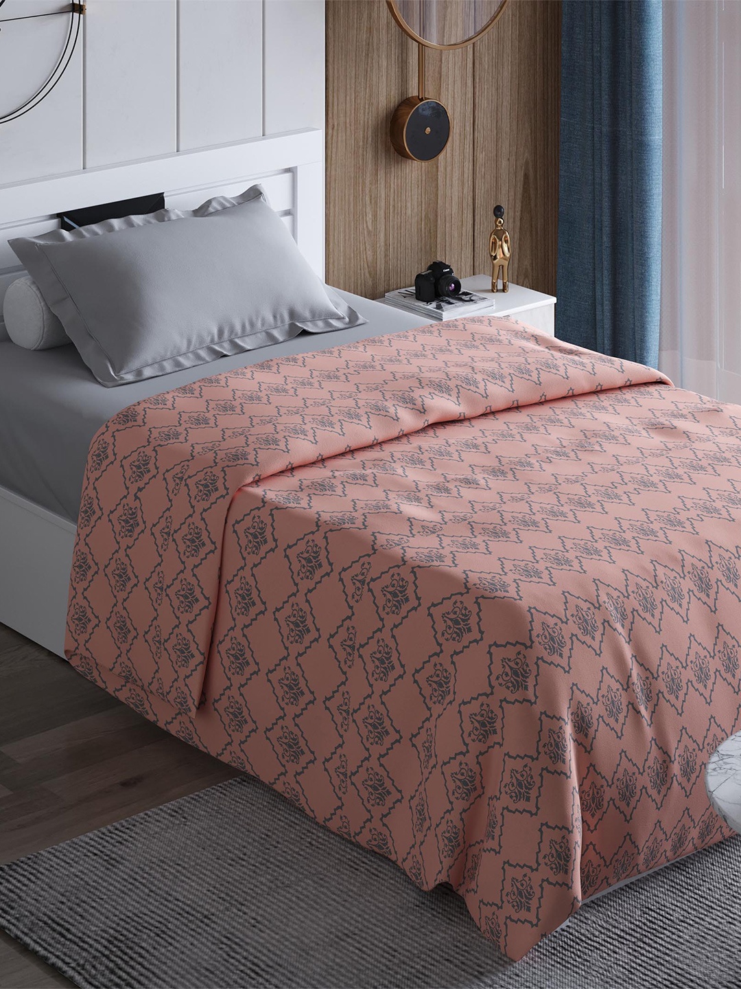 

Home Centre Printed Summer 233 GSM Single Bed Blanket, Peach