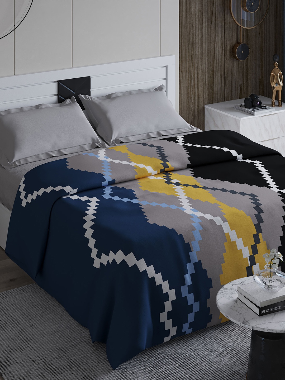 

Home Centre Printed Summer 233 GSM Double Bed Blanket, Blue