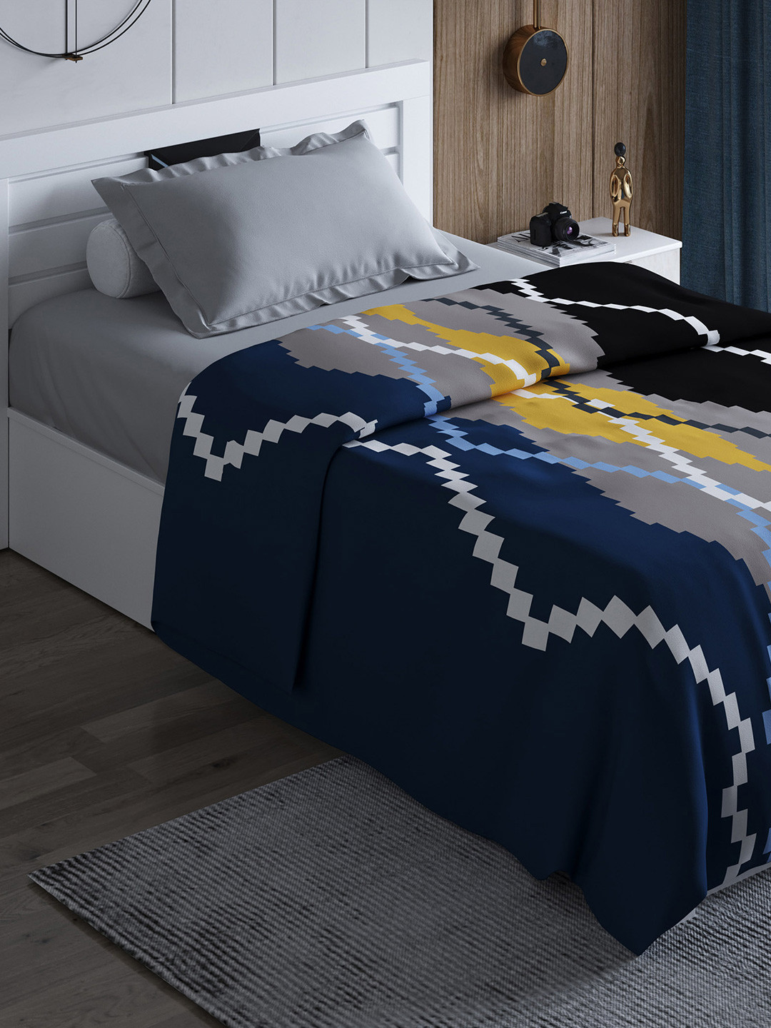 

Home Centre Printed Summer 233 GSM Single Bed Blanket, Blue