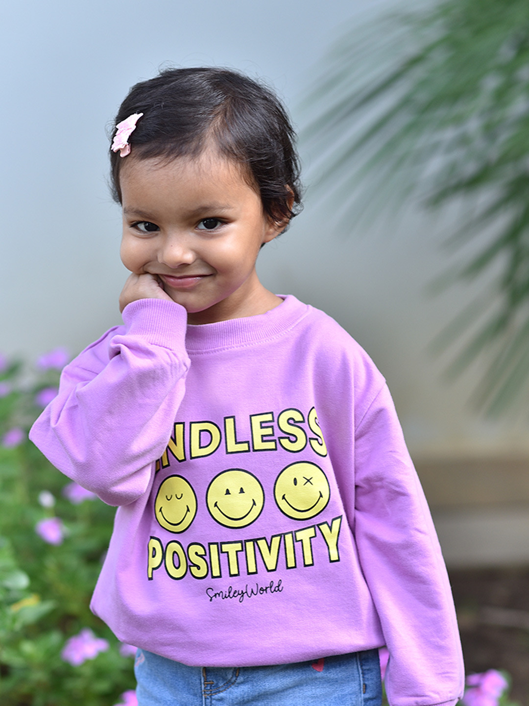 

Cuddles for Cubs Unisex Kids Printed Sweatshirt, Lavender