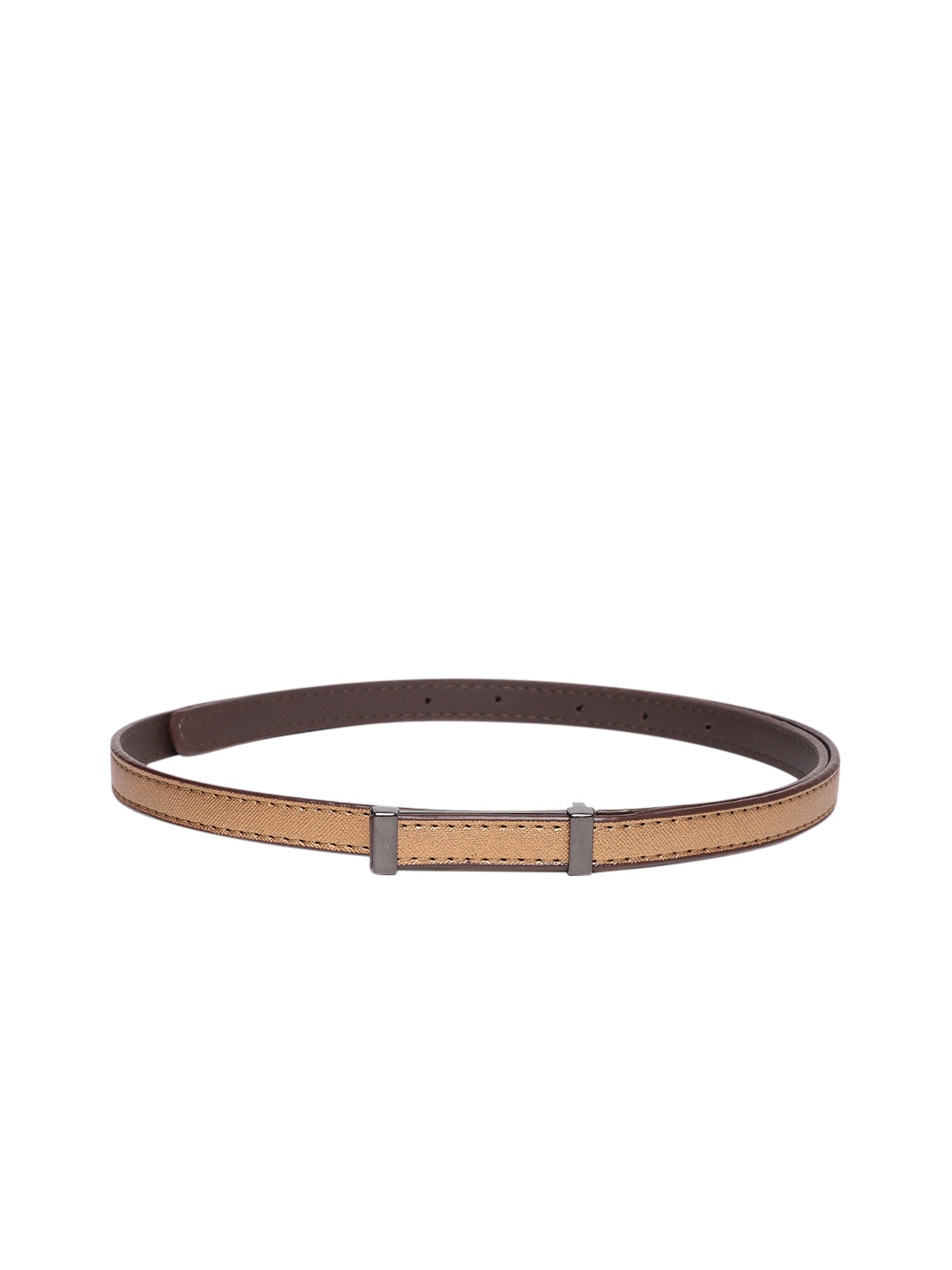 

Baggit Women Textured Slim Belt, Bronze