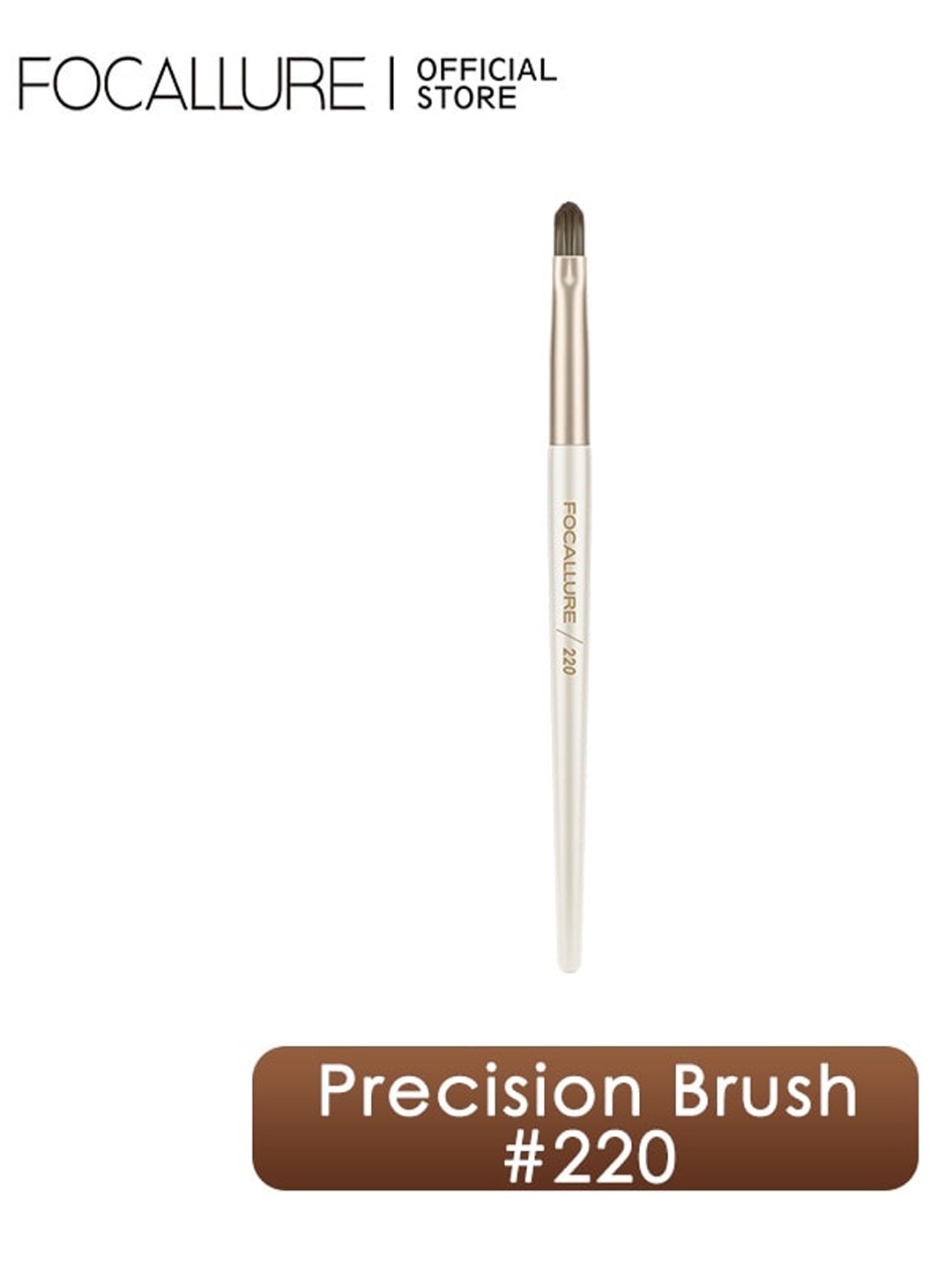 

FOCALLURE Matte Aluminum Ferrule Precision Detail Makeup Brush 220 - Gold Toned