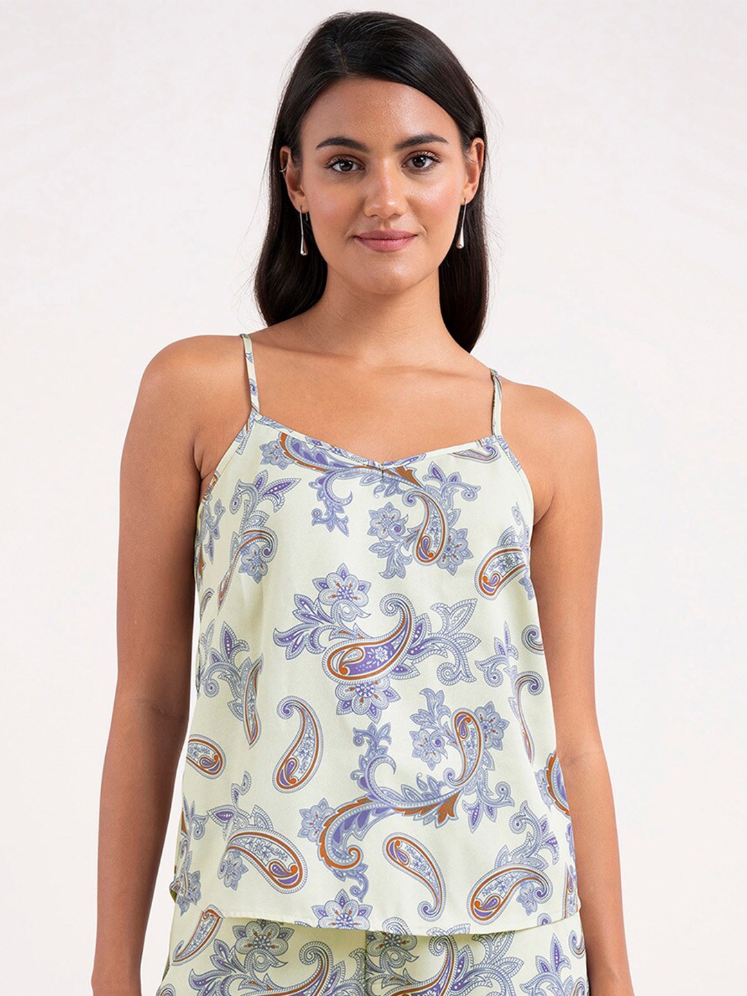 

FableStreet Ethnic Motifs Print Top, Off white