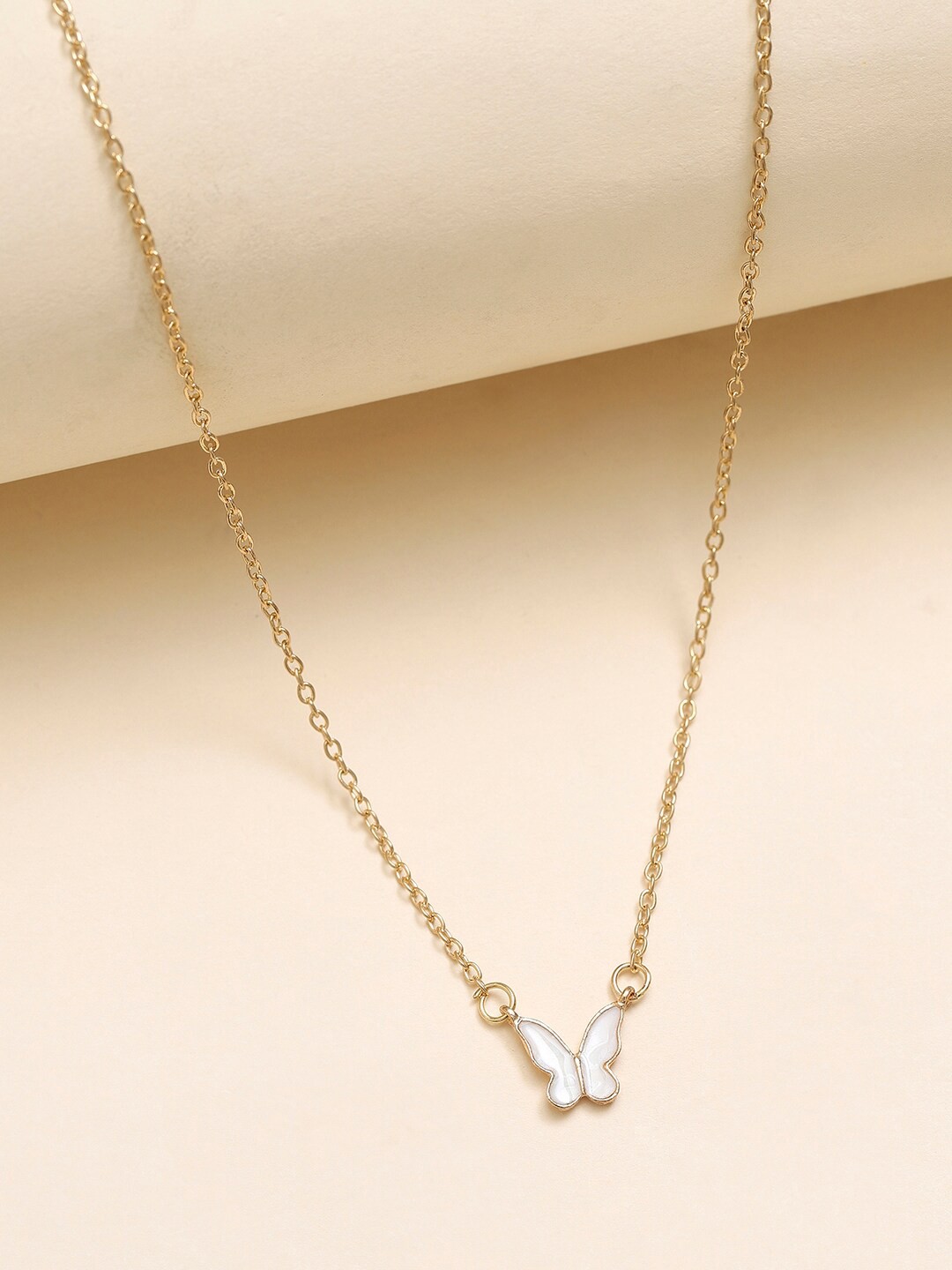 

Voylla White Brass Gold-Plated Necklace