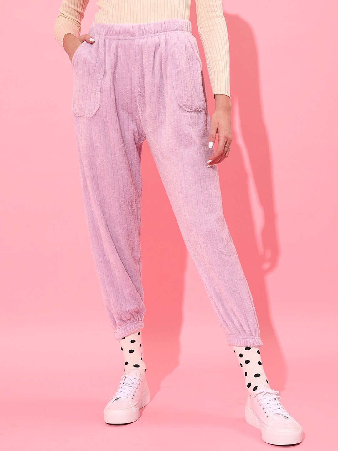 

STREET 9 Women Loose Fit Joggers Trousers, Lavender
