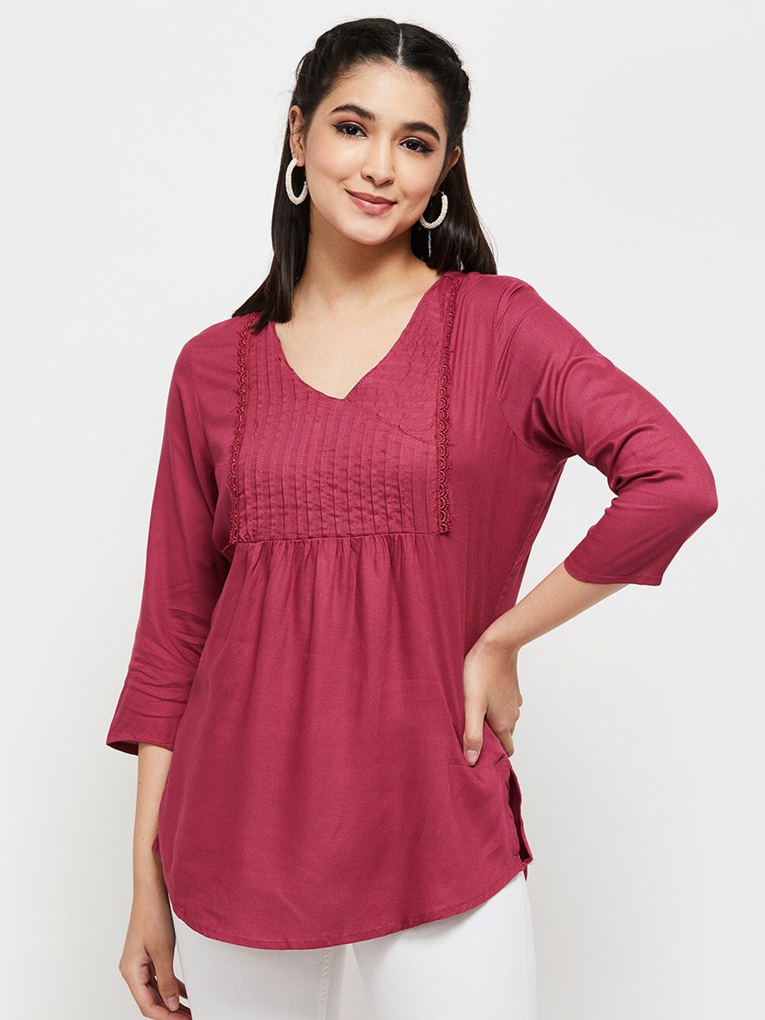 

max Women Pin Tucks Tunic, Pink
