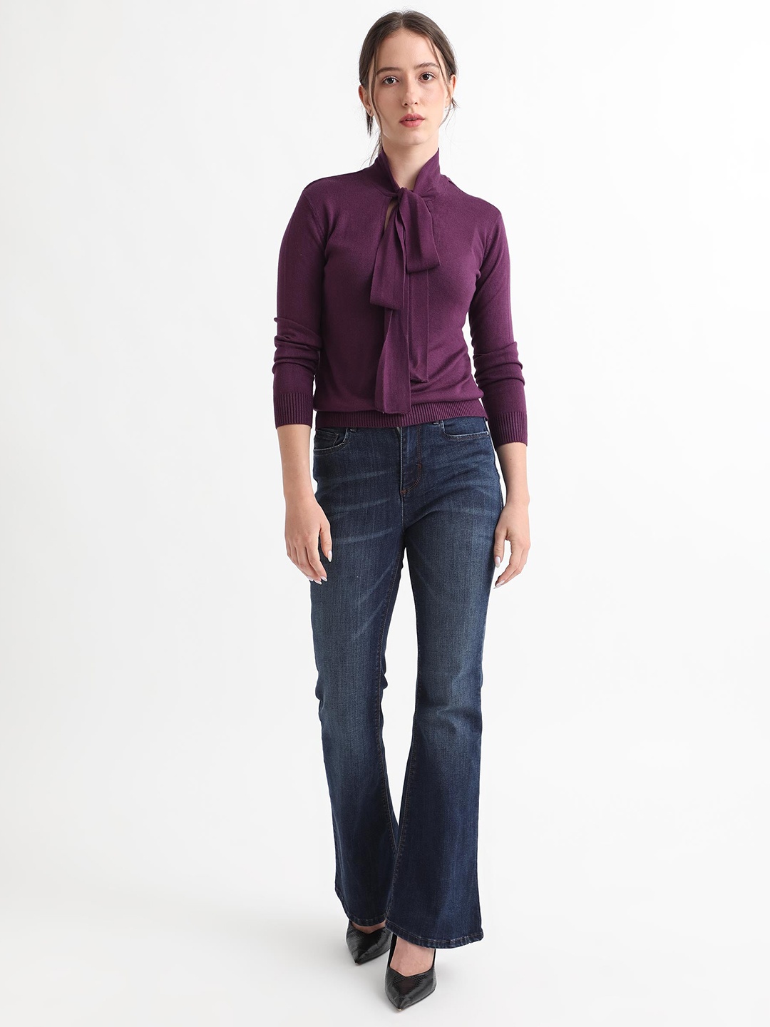 

RAREISM Women Solid Pullover, Purple