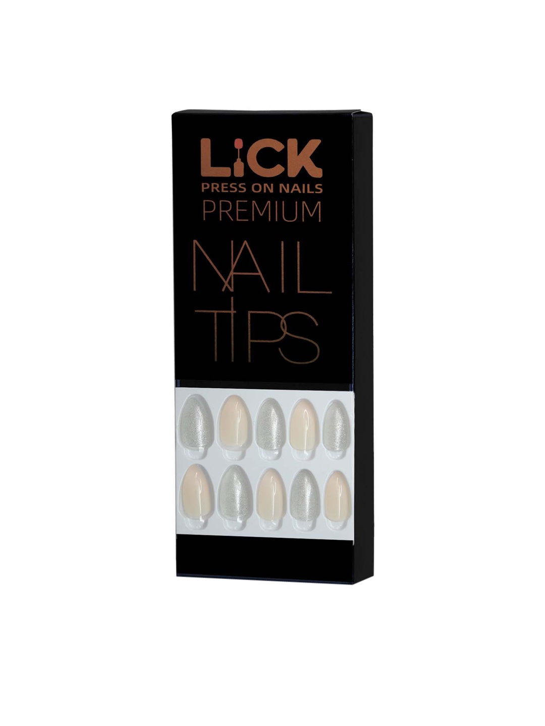 

LICK Set Of 12 Acrylic Reusable Artificial Nail Extension Nails Art Kit, Nude