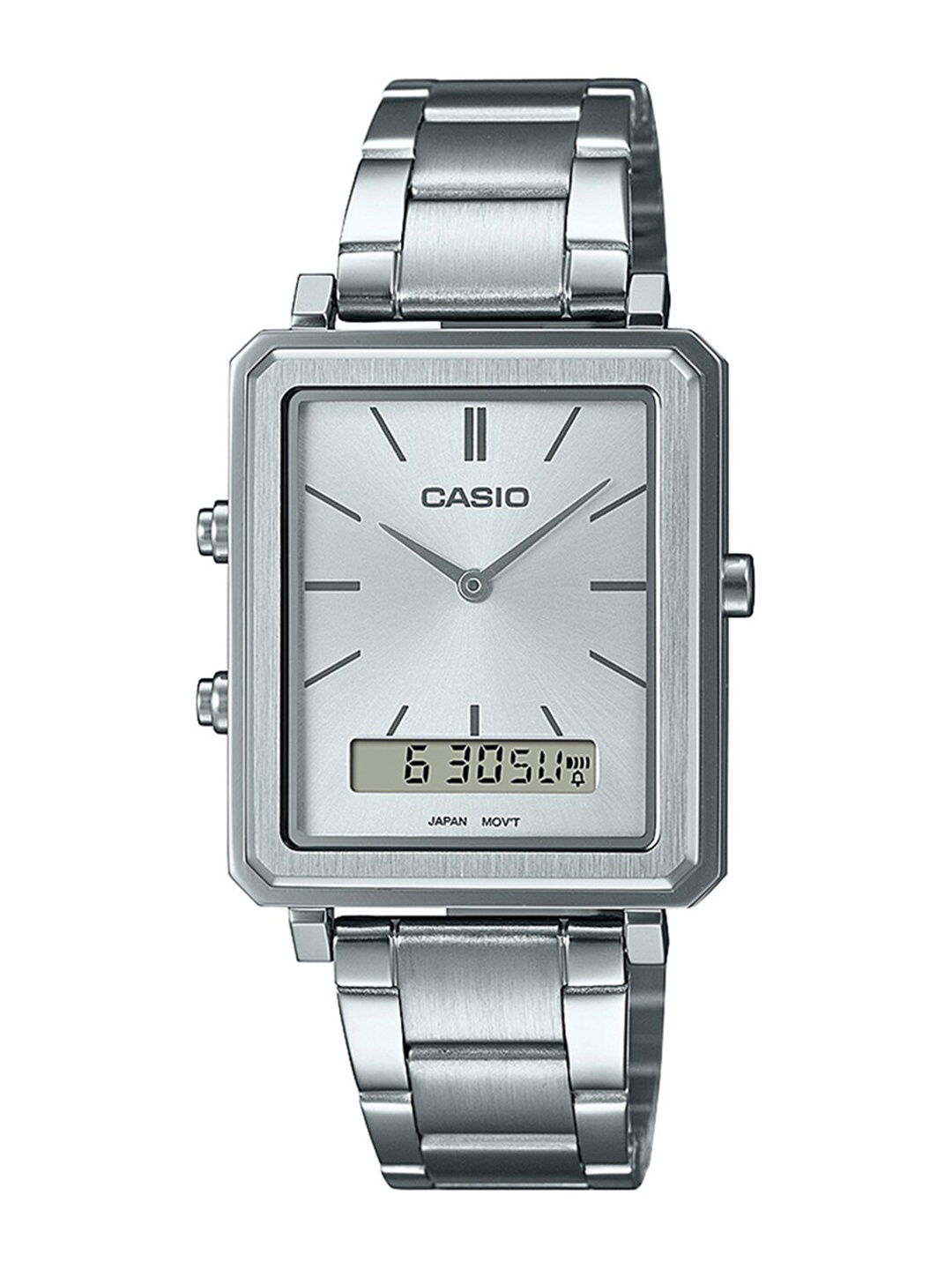 

CASIO Men Stainless Steel Bracelet Style Strap Analogue Watch A2084, White