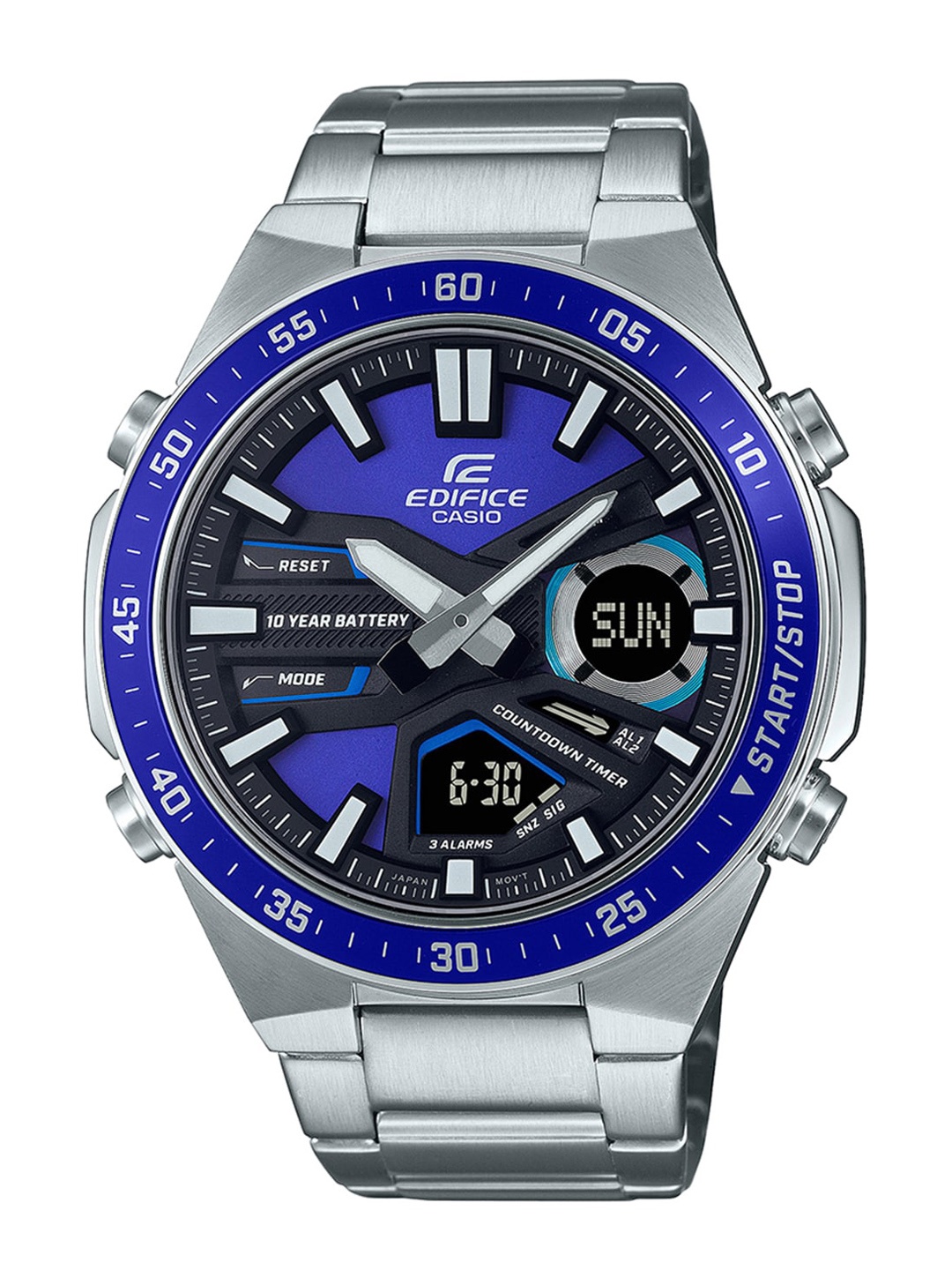 

CASIO Men Stainless Steel Bracelet Style Analogue & Digital Watch ED552 EFV-C110D-2AVDF, Blue