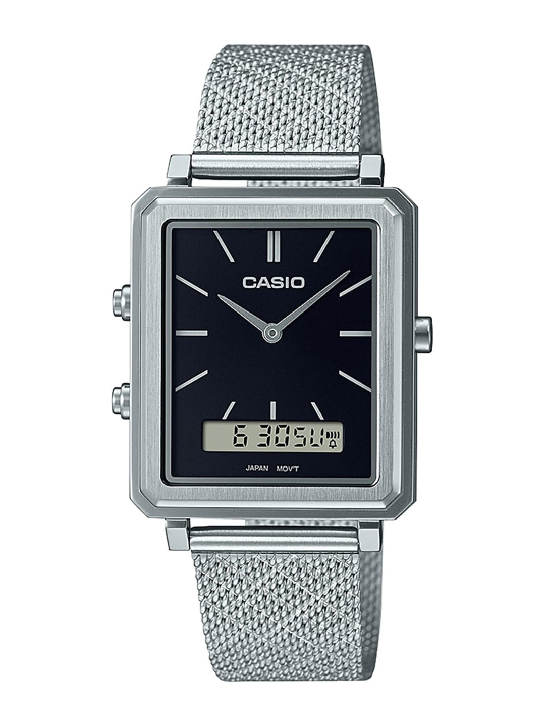 

CASIO Men Stainless Steel Bracelet Style Strap Analogue Watch A2085, Black