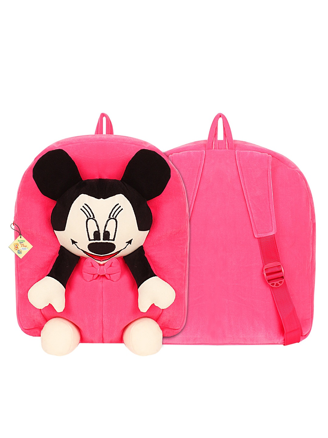 

Frantic Kids Mickey Mouse Velvet Backpack, Pink