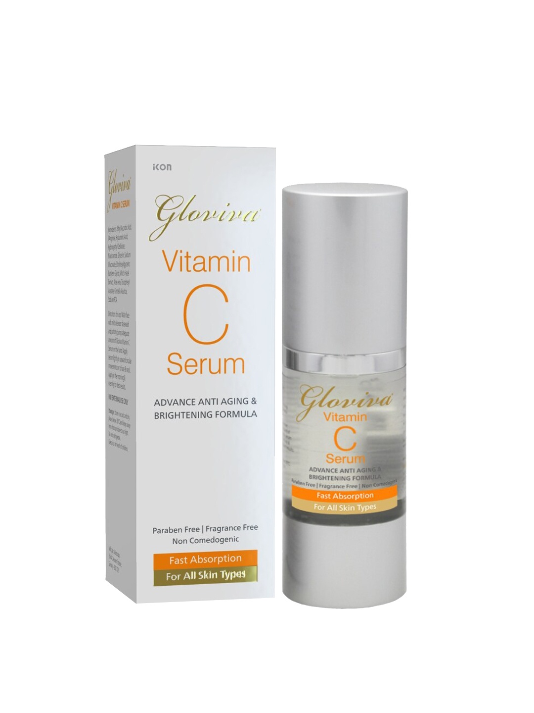 

Gloviva Advance Anti-Aging Fast Absorption Vitamin C Face Serum - 30 ml, Silver