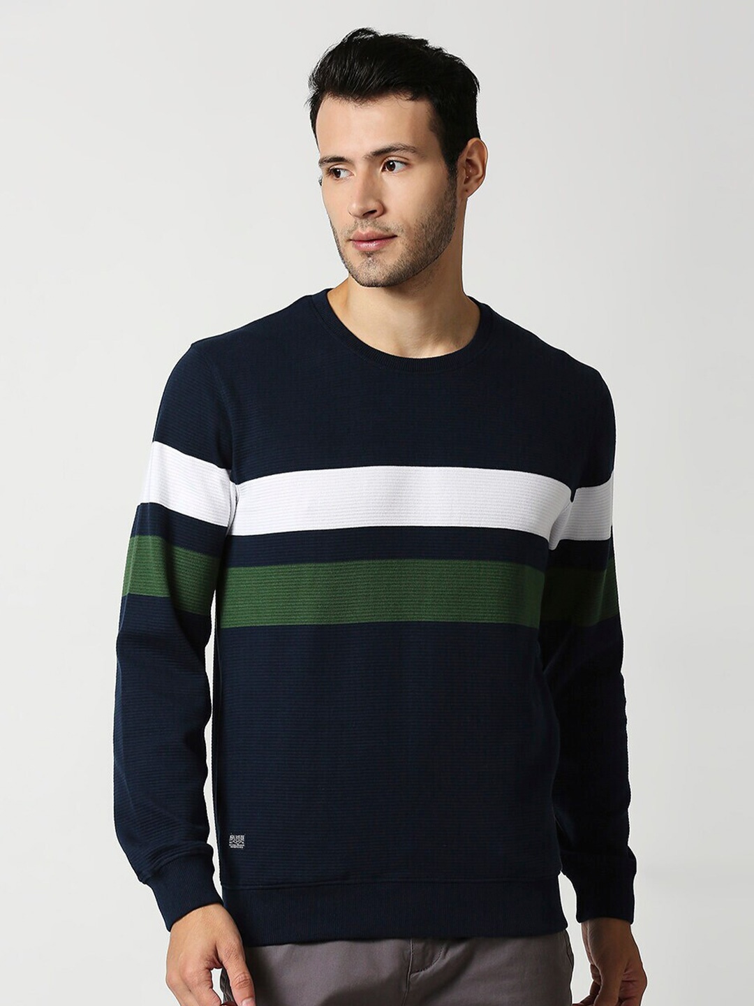 

Pepe Jeans Men Blue Striped Sweatshirt