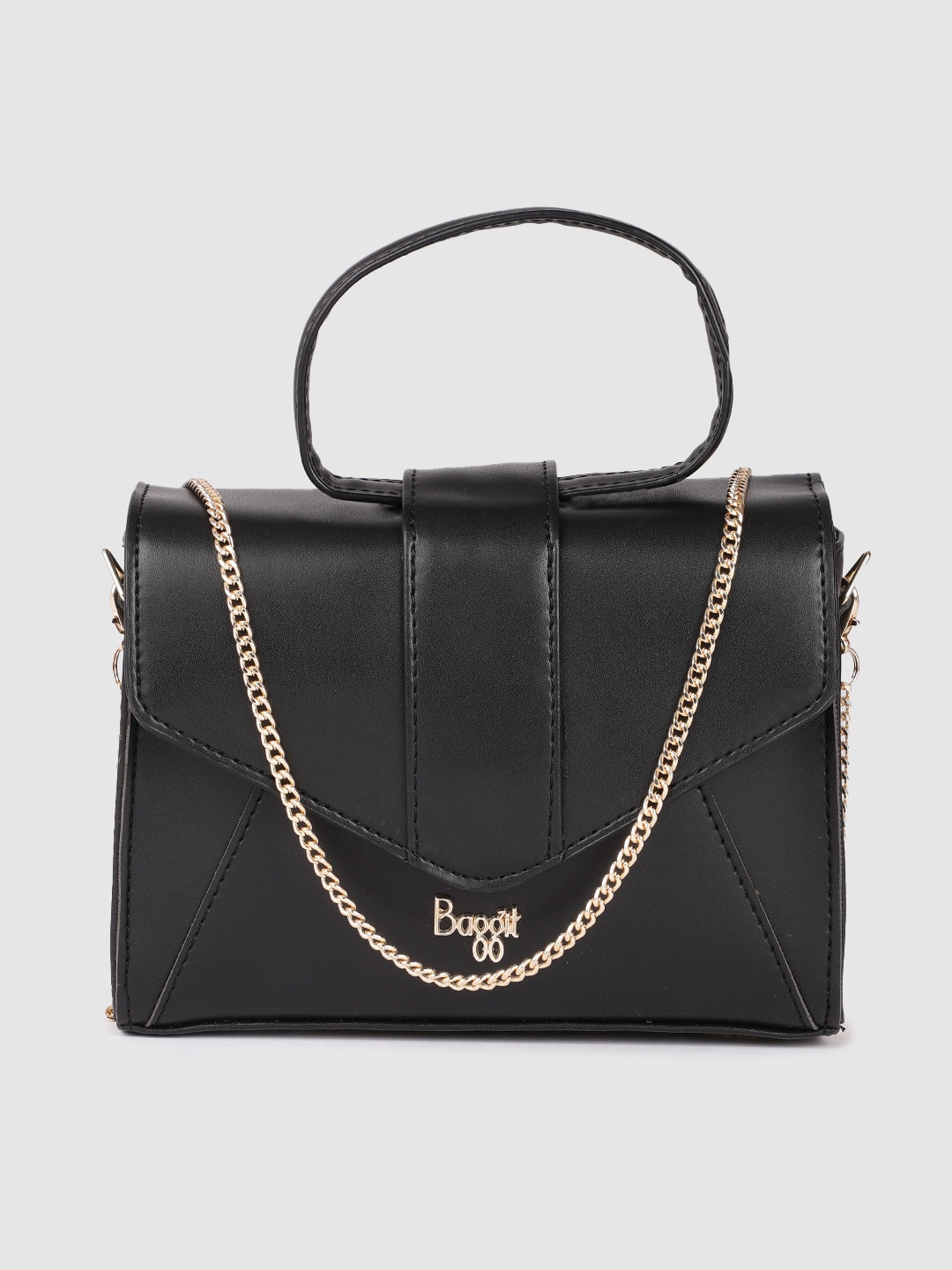 

Baggit Black Solid Structured Satchel