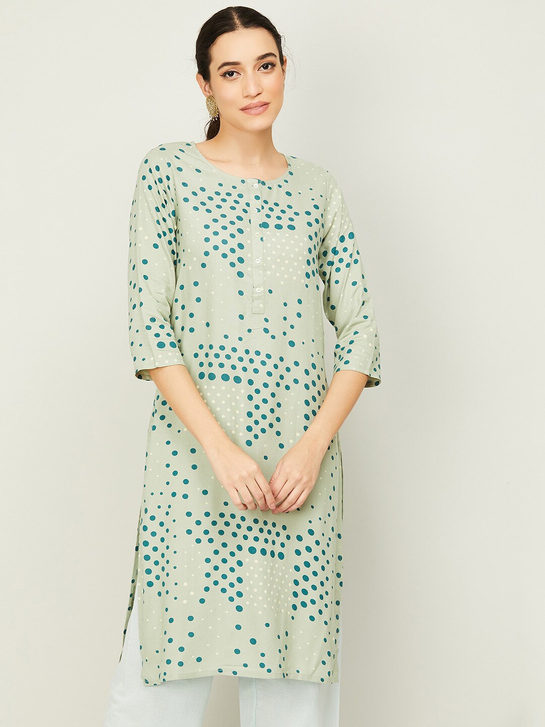 

Melange by Lifestyle Women Blue Geometric Printed Kurta