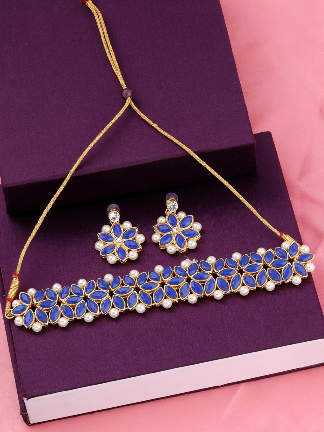 

Silver Shine Gold-Plated AD-Studded Jewellery Set