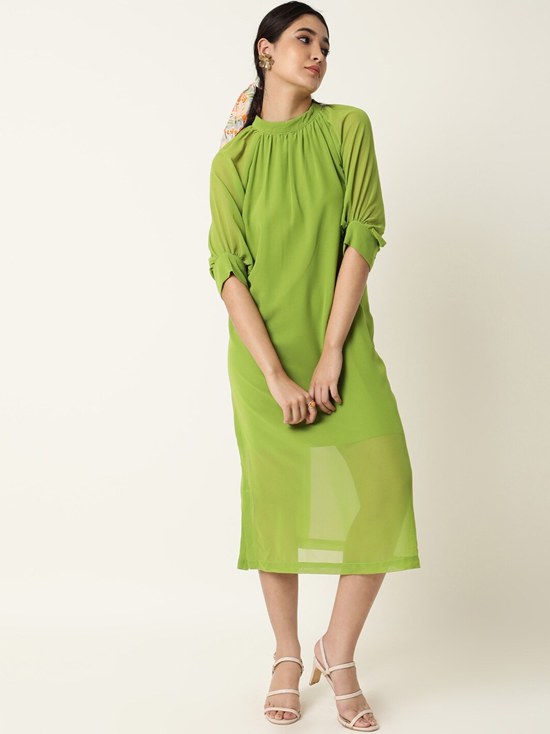 

RAREISM Green A-Line Dress