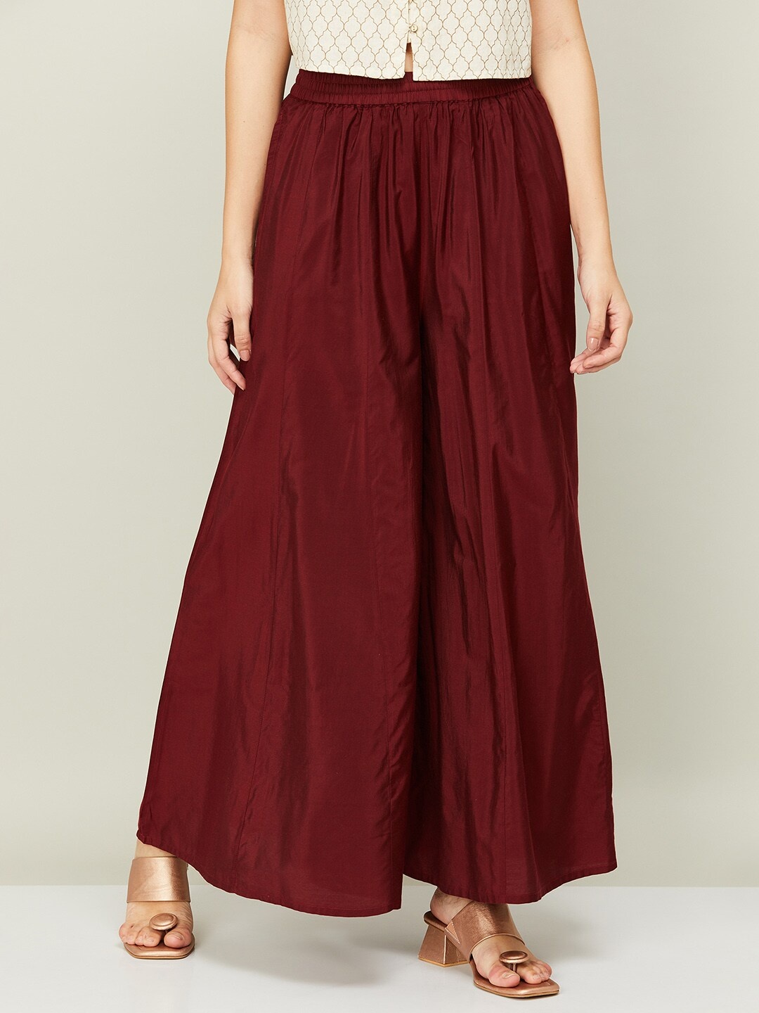 

Melange by Lifestyle Women Maroon Flared Palazzos