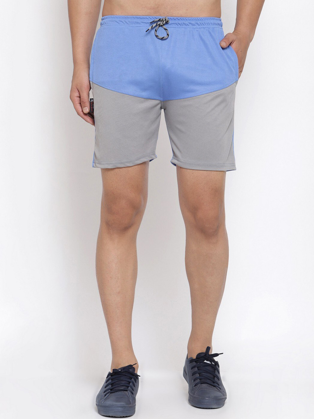 

KLOTTHE Men Blue & Grey Solid Shorts