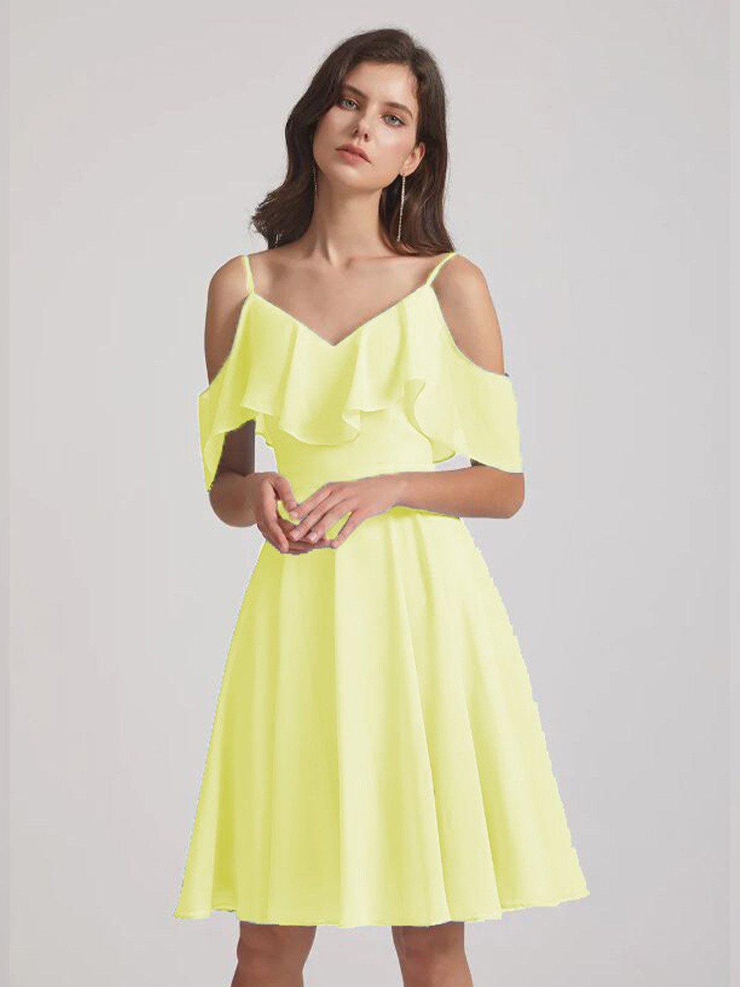 

La Aimee Women Yellow Solid Dress
