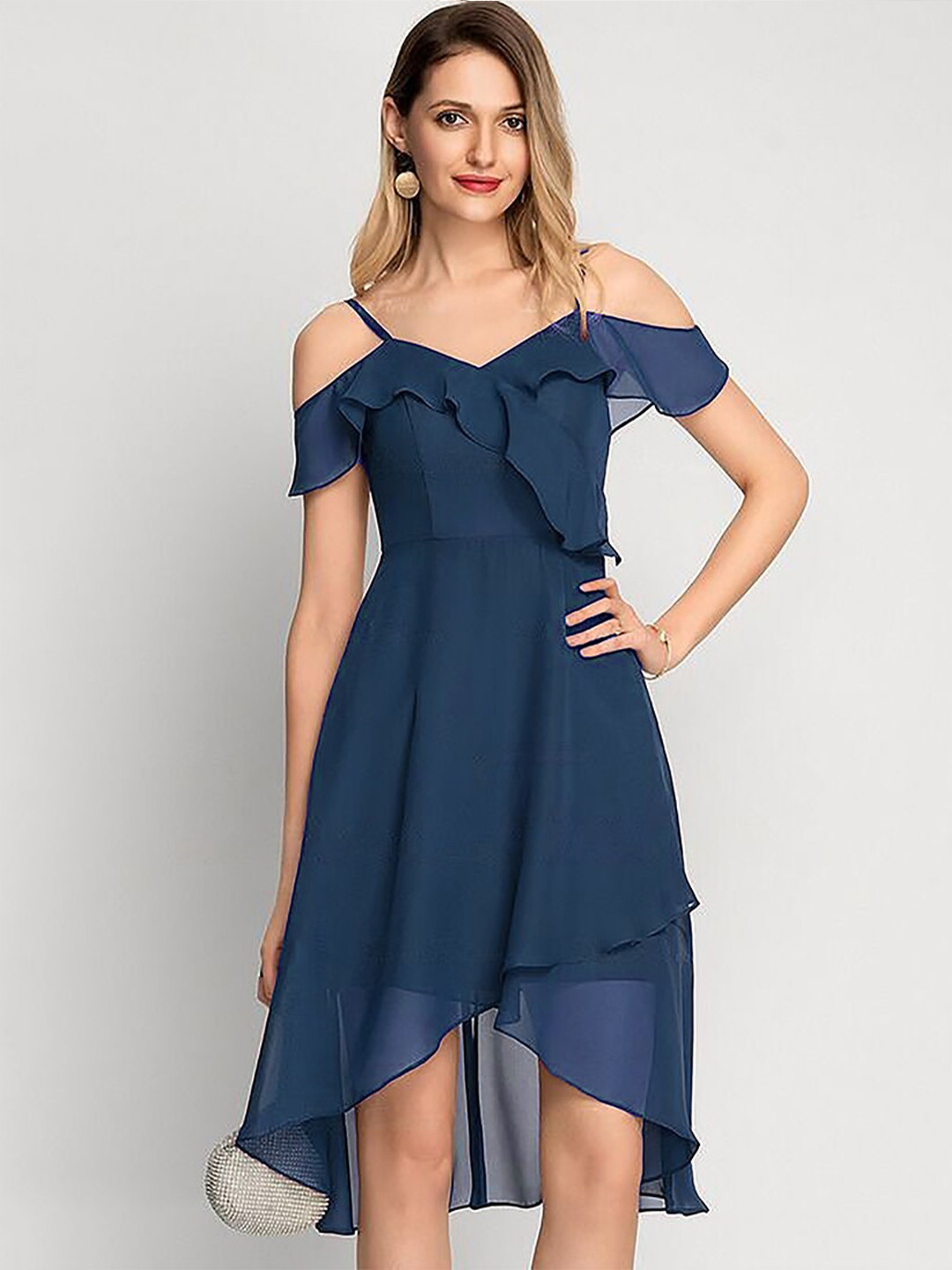 

La Aimee Women Teal Solid Dress