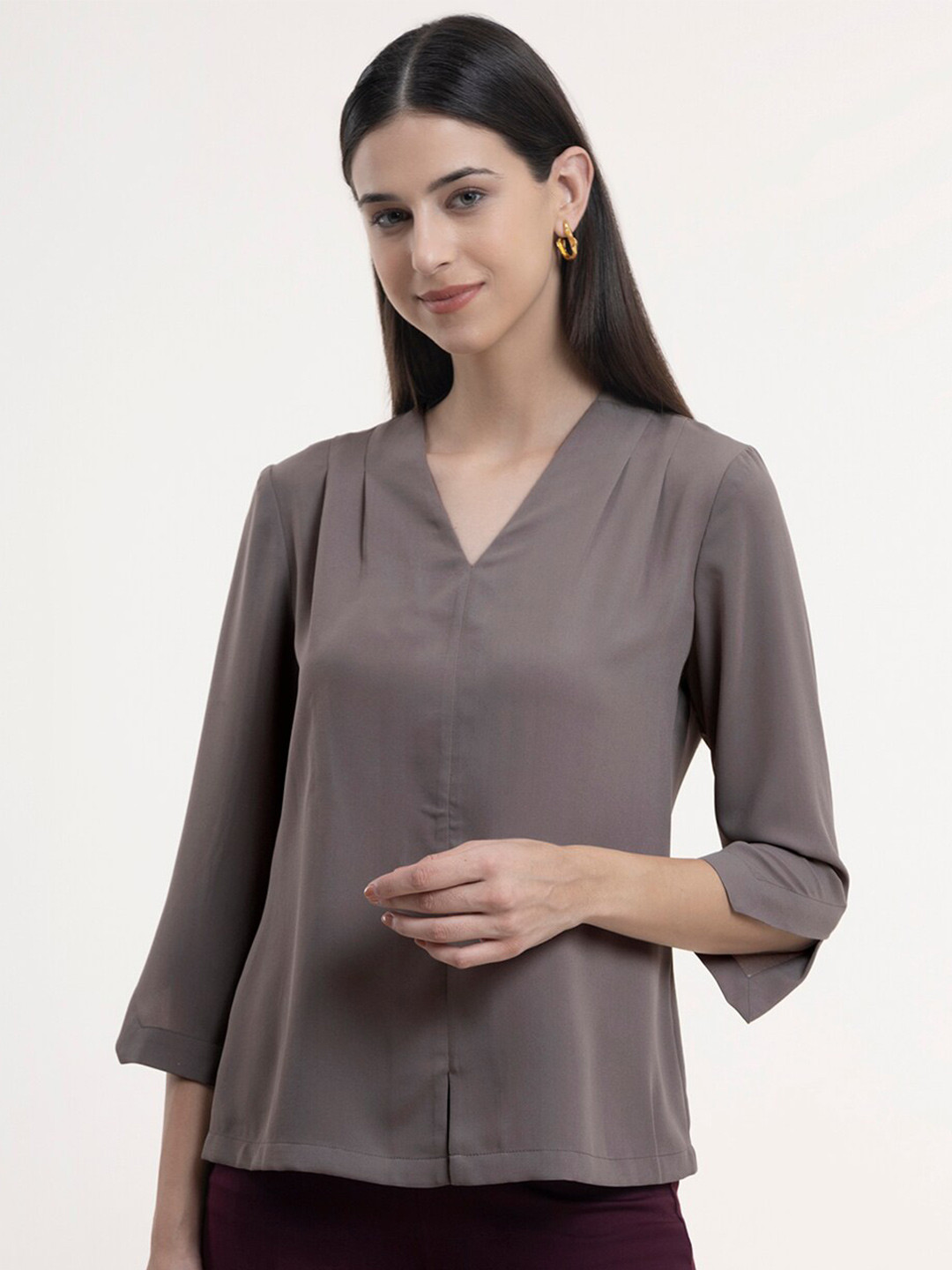 

FableStreet Grey Georgette Top