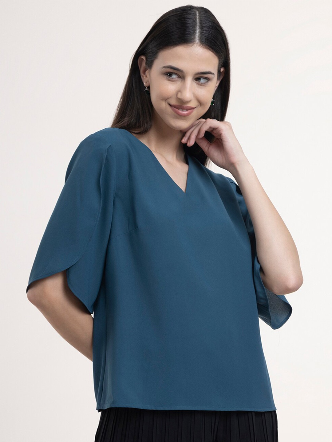 

FableStreet Teal Georgette Top