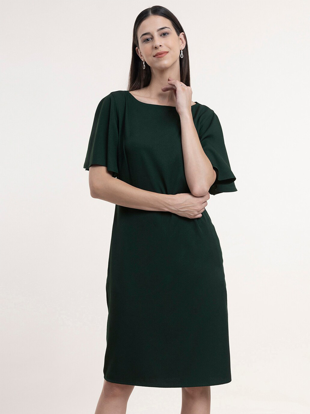 

FableStreet Green Formal Sheath Dress