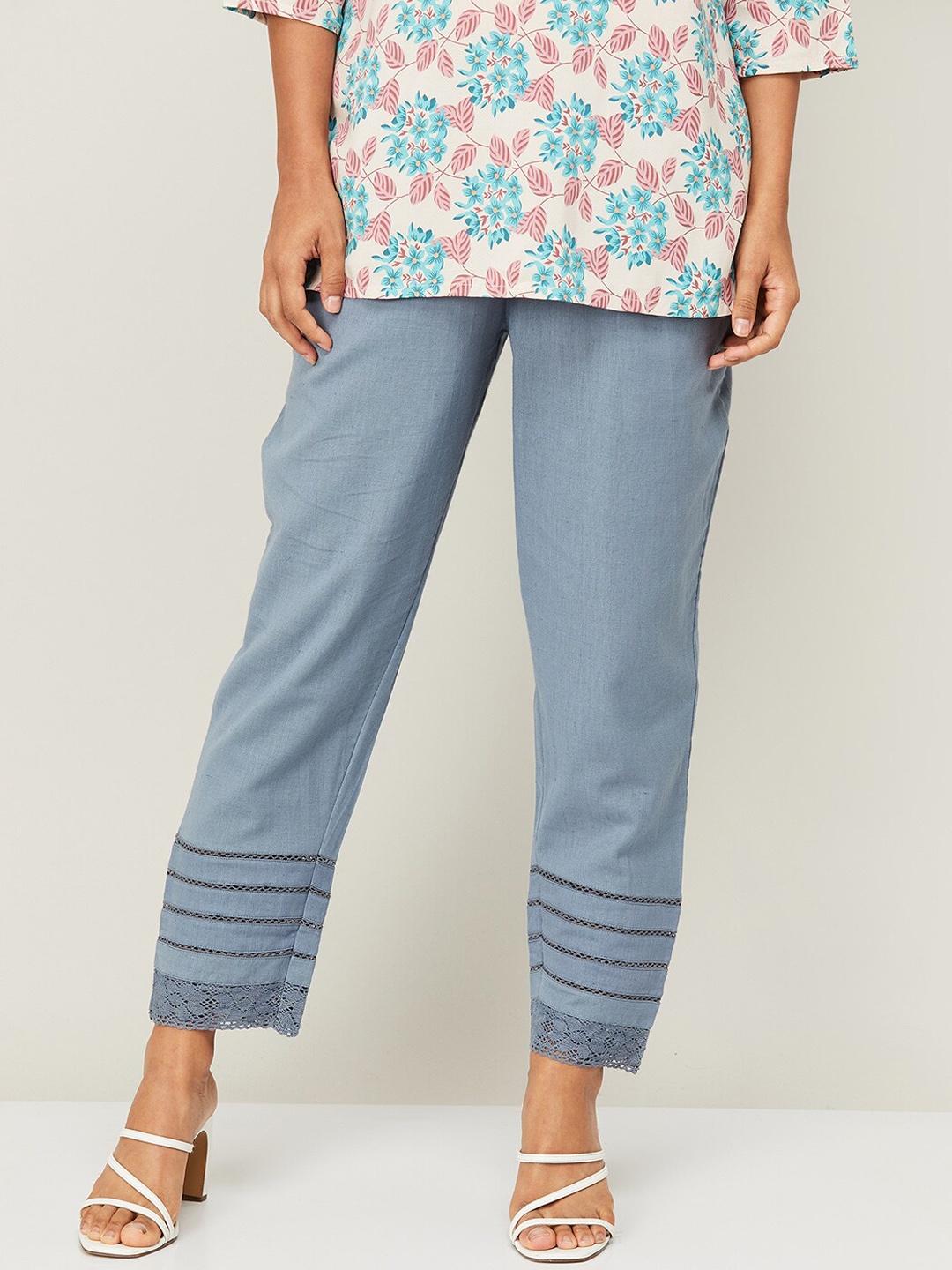 

Melange by Lifestyle Women Blue Trousers