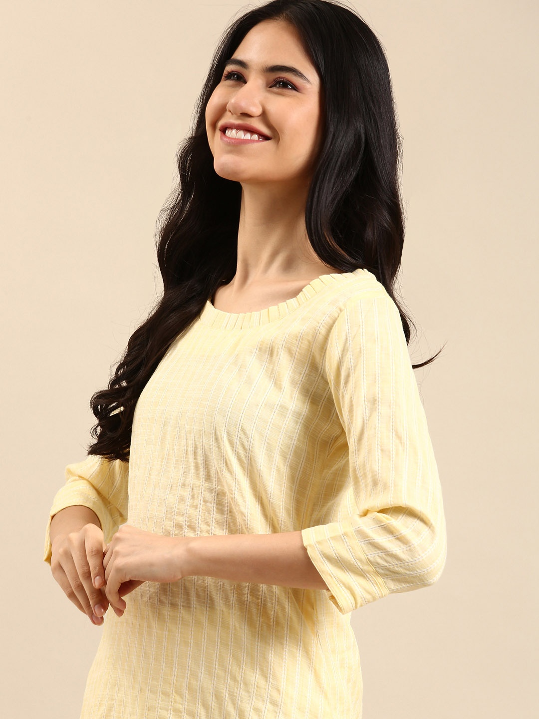 

SHOWOFF Women Yellow Kurta with Trousers