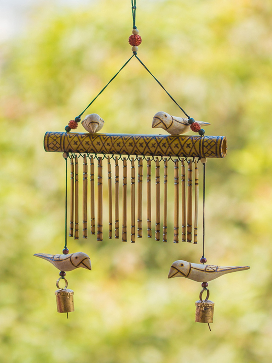 

ExclusiveLane Brown Bird Collection Wooden Handmade Decorative Windchime