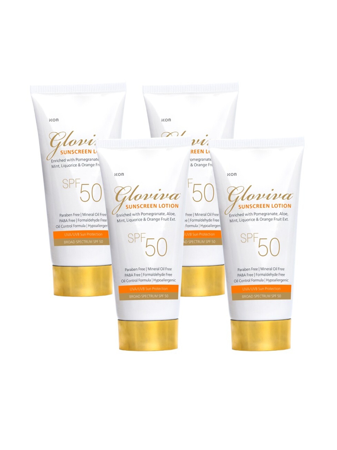 

Gloviva Set of 4 Sunscreen Lotion SPF 50, Na