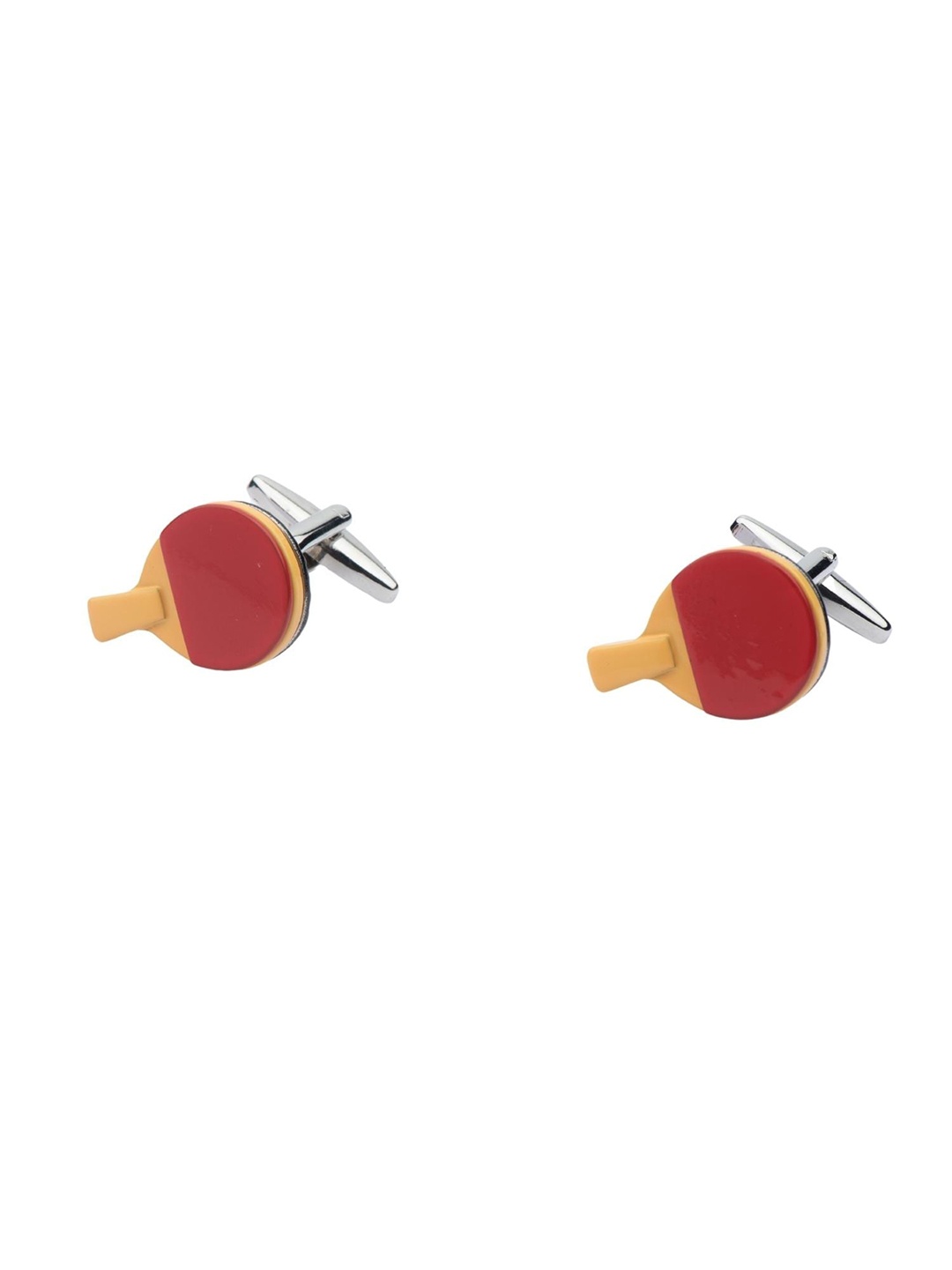 

The Tie Hub Silver-Toned & Red Quirky Cufflink