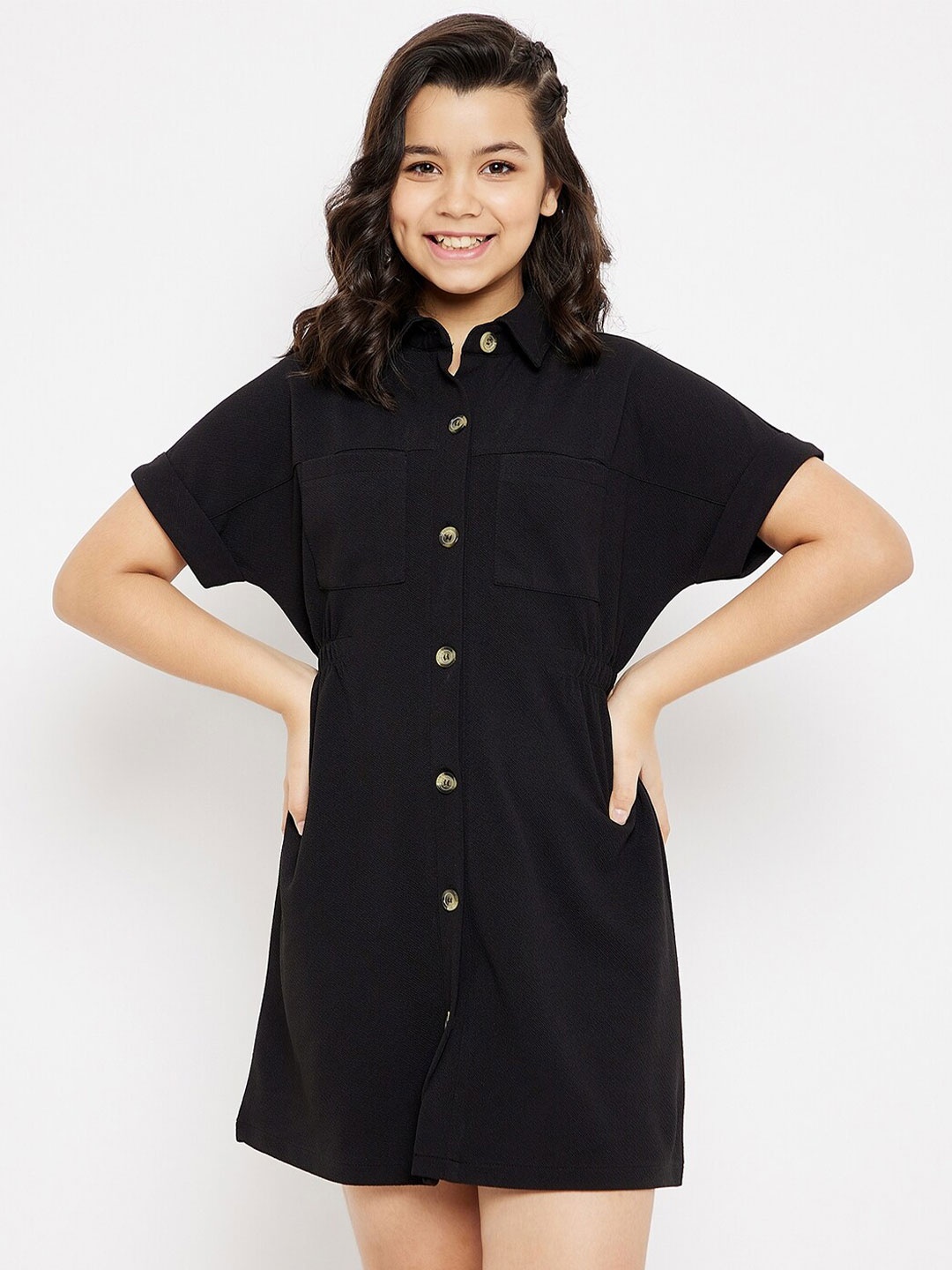 

luyk Black Shirt Dress