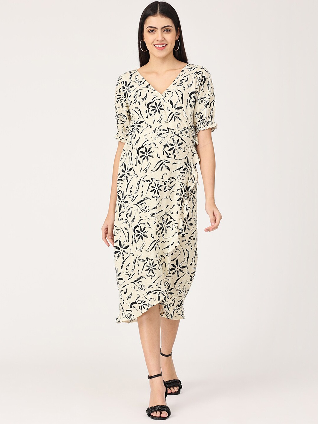 

The Mom Store Beige Animal Midi Dress