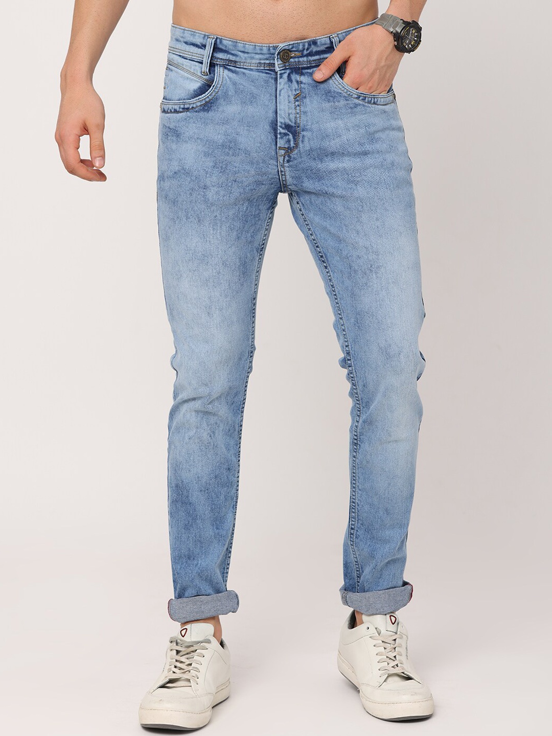 

Jean Cafe Men Blue Jean Slim Fit Heavy Fade Jeans