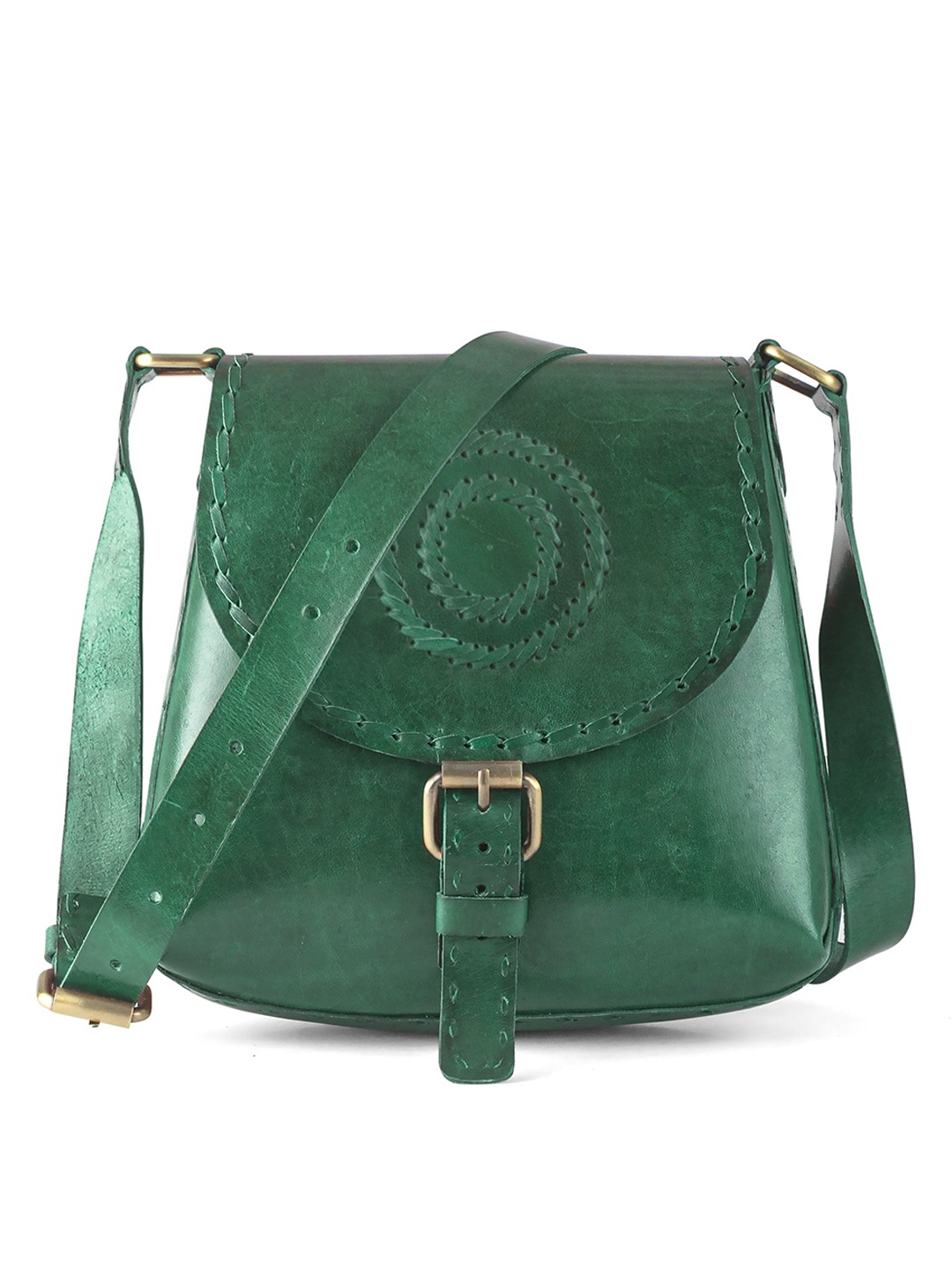 

Goatter Green Leather Oversized Shopper Sling Bag