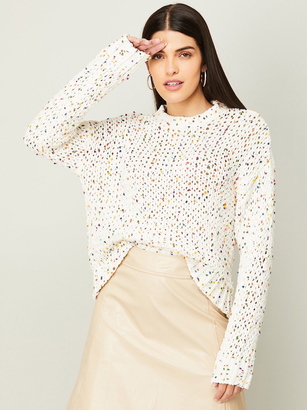 

Ginger by Lifestyle Women Beige Printed Sweatshirt