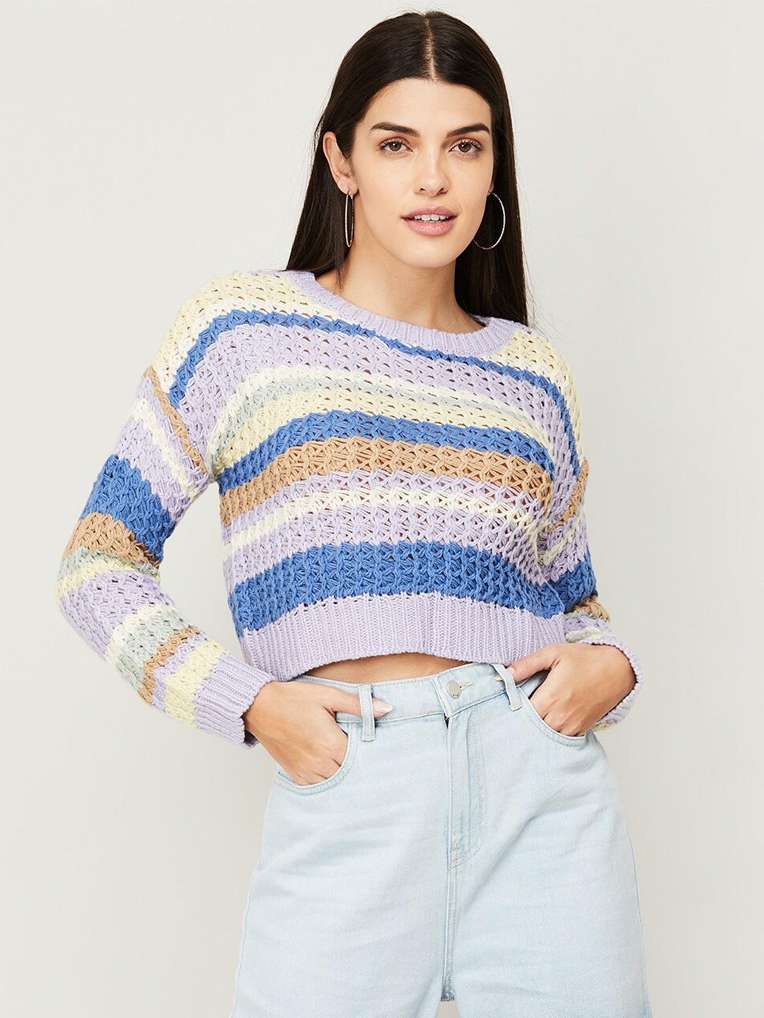 

Ginger by Lifestyle Women Purple Printed Sweatshirt