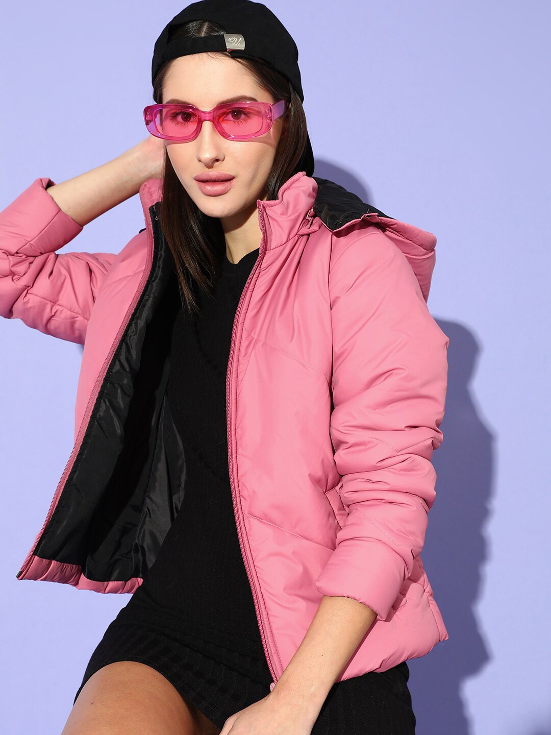 

STREET 9 Women Pink Bomber with Embroidered Jacket