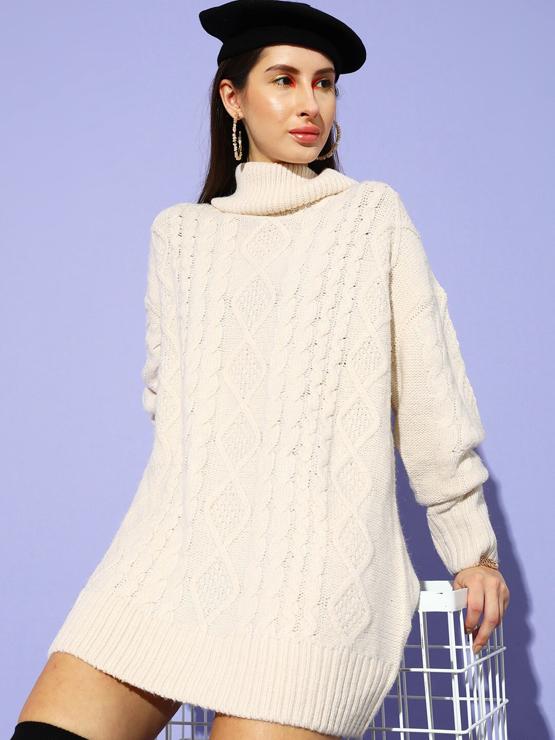 

STREET 9 Cream-Coloured A-Line Dress