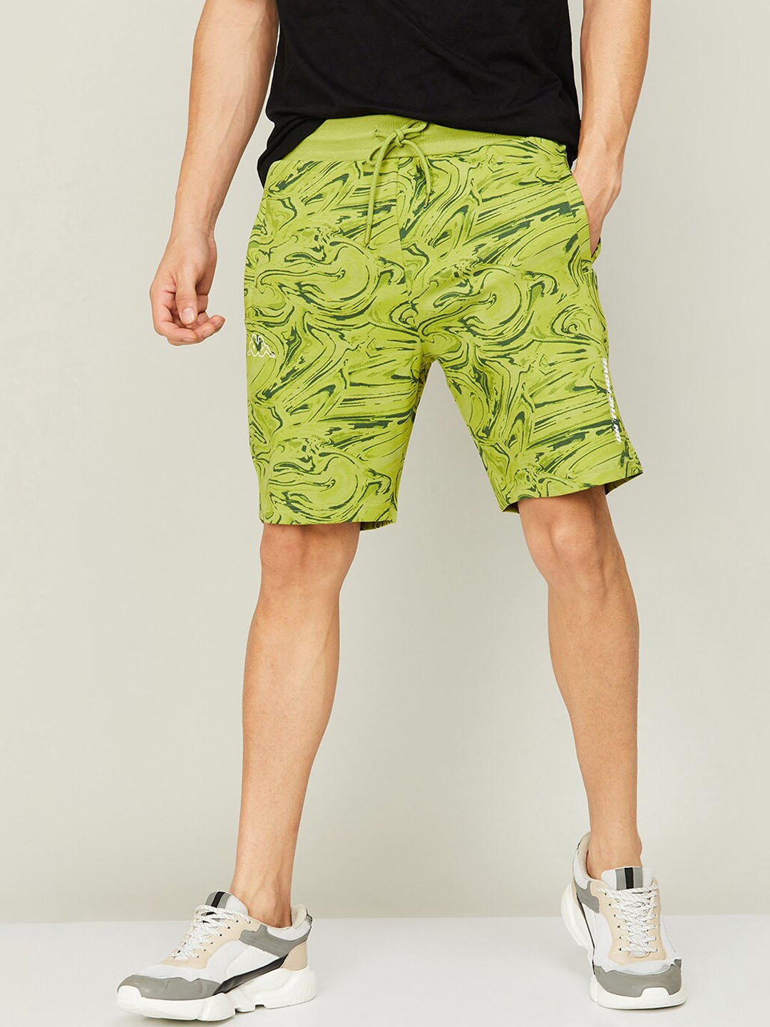 

Kappa Men Green Printed Shorts