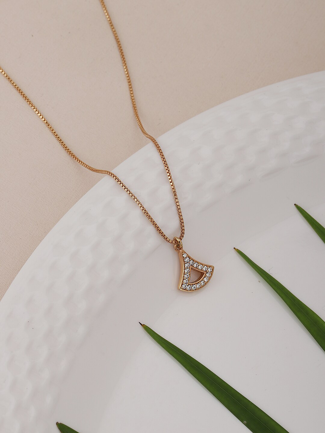 

VANBELLE Rose Gold & White Sterling Silver Rose Gold-Plated Necklace
