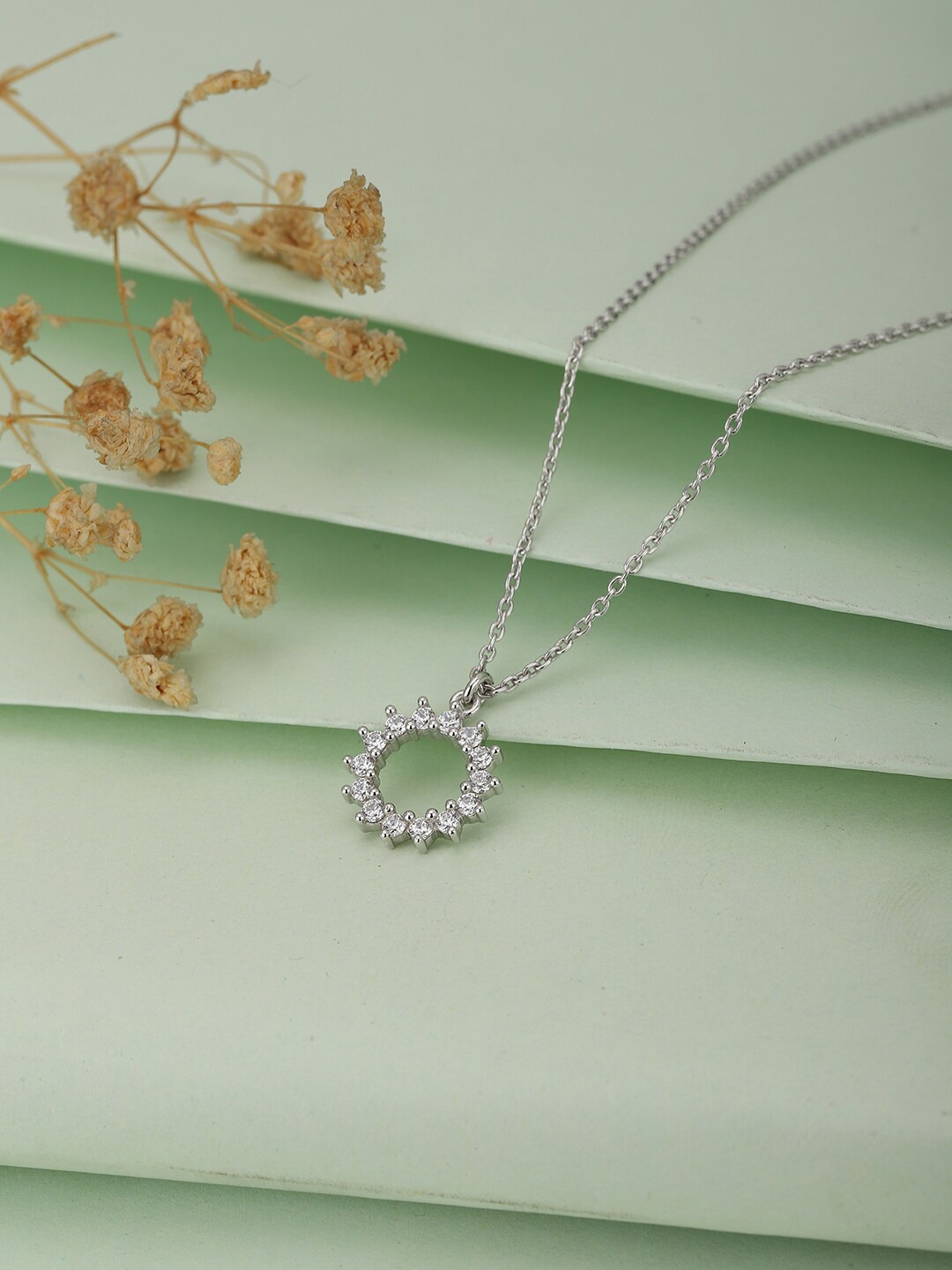 

VANBELLE Silver-Toned Sterling Silver Rhodium-Plated Necklace