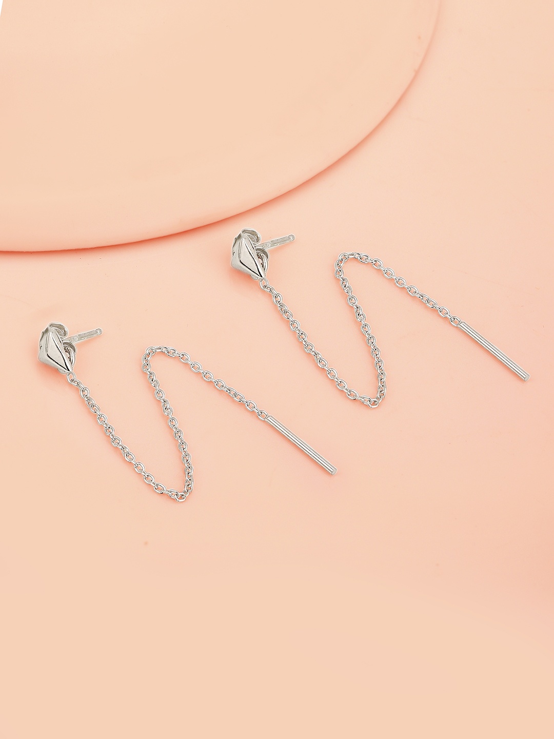 

VANBELLE 92.5 Sterling Silver Triangular Threader Earrings