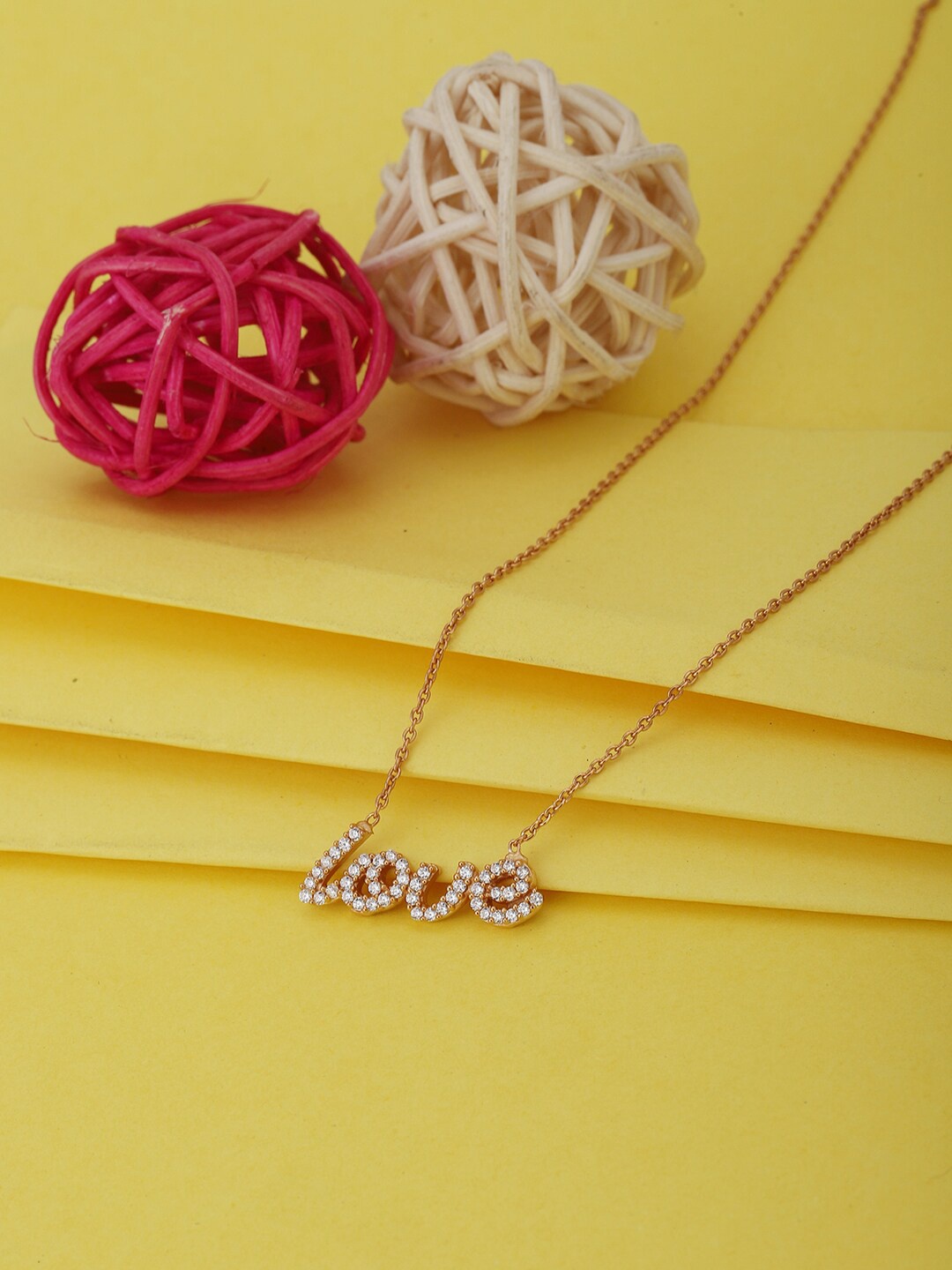 

VANBELLE Rose Gold Sterling Silver Rose Gold-Plated Handcrafted Necklace